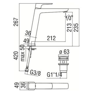 Смеситель Nobili Acquaviva VV103128/2BM для раковины черный